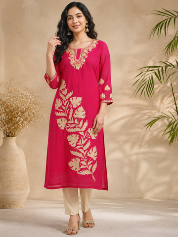 Pushp Pink Georgette Kurti
