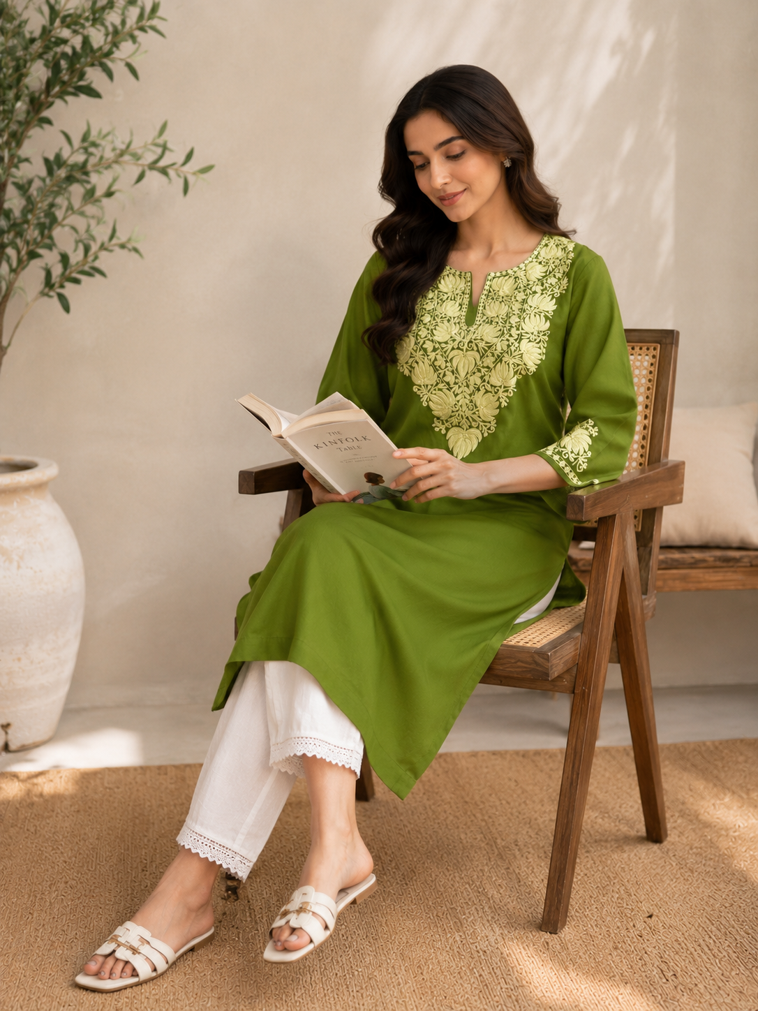 Shama Green Georgette Kurti