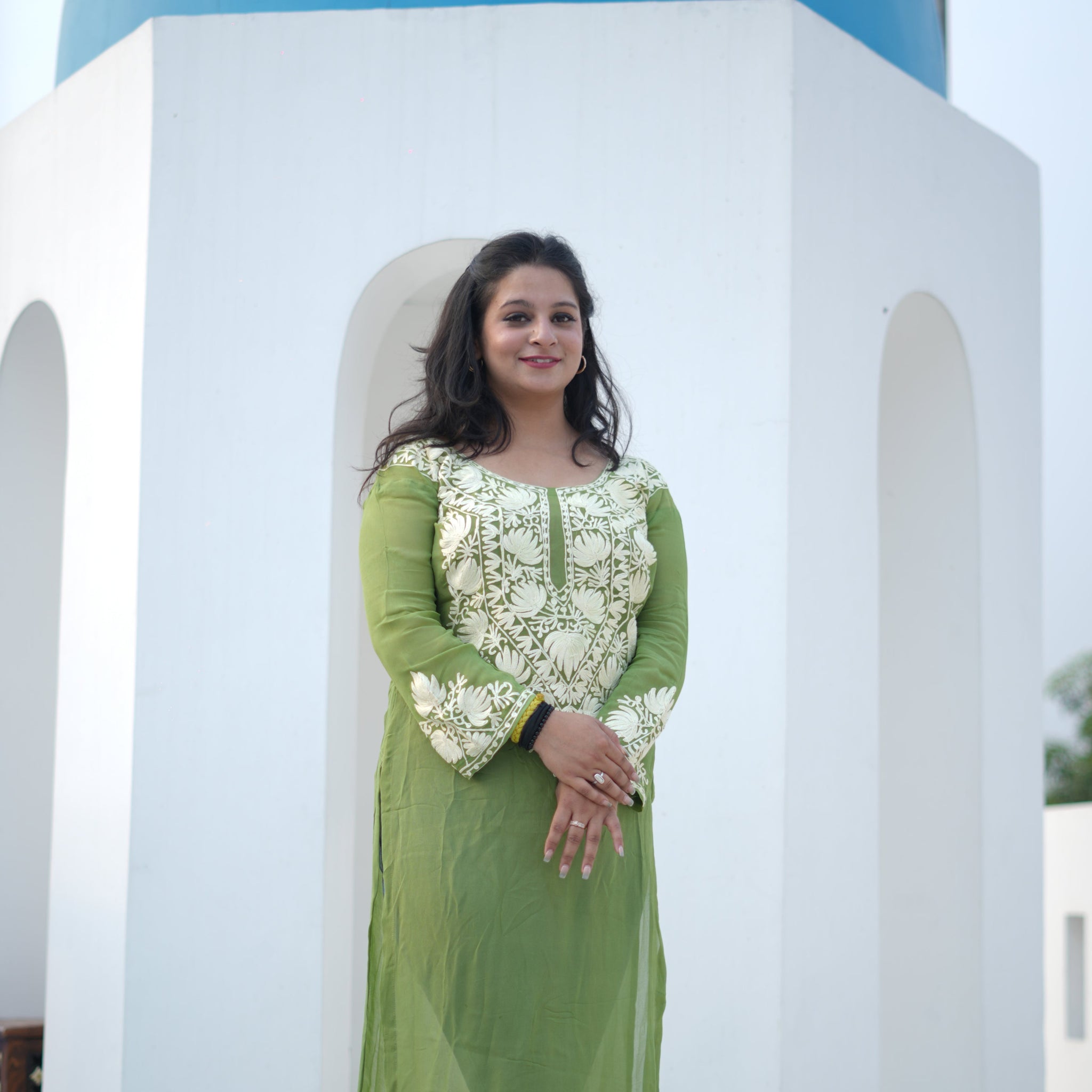 Shama Green Georgette Kurti