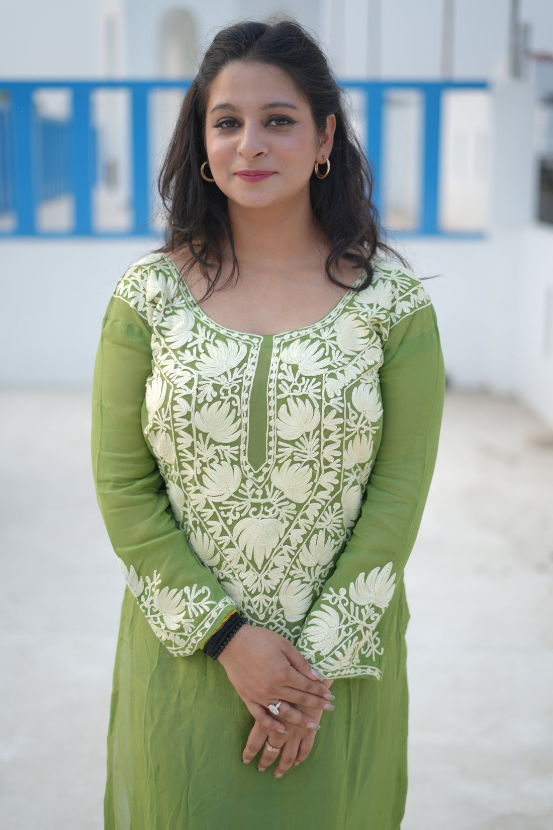 Shama Green Georgette Kurti