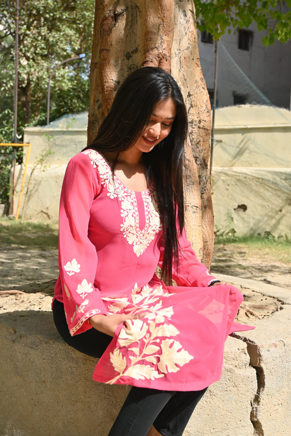 Pushp Pink Georgette Kurti