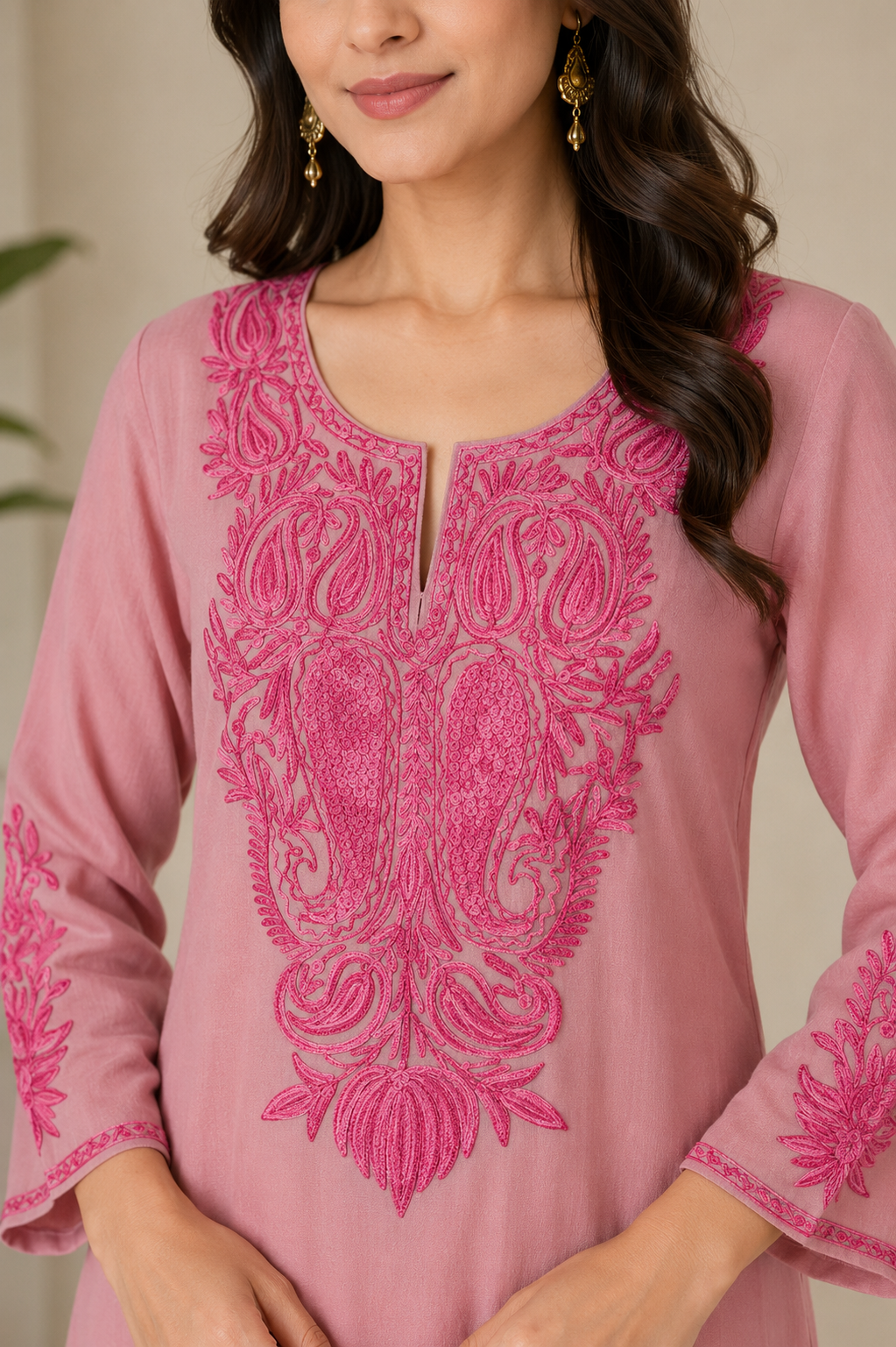 Aalam Light Pink Georgette (Bhoomer) Kurti